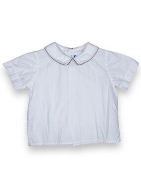 Silly Goose Baby Boys White + Brown Gingham Peter Pan Collared Shirt 18m +